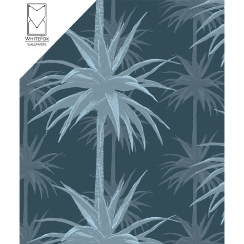 Palms pattern dark blue